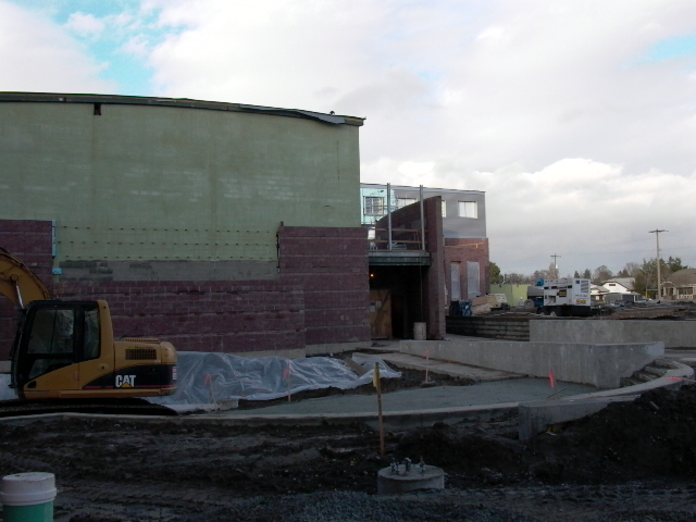 New PAC-PE buildings- looking NE from Main  School Entry- looking at entry to Gyms at east end of new building